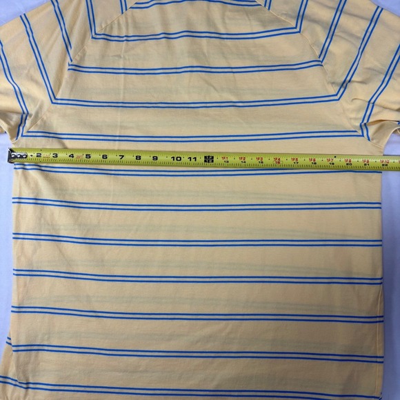 Brooks Brothers Polo Shirt Mens L Striped Yellow Cotton Short Sleeve Preppy - Picture 7 of 7